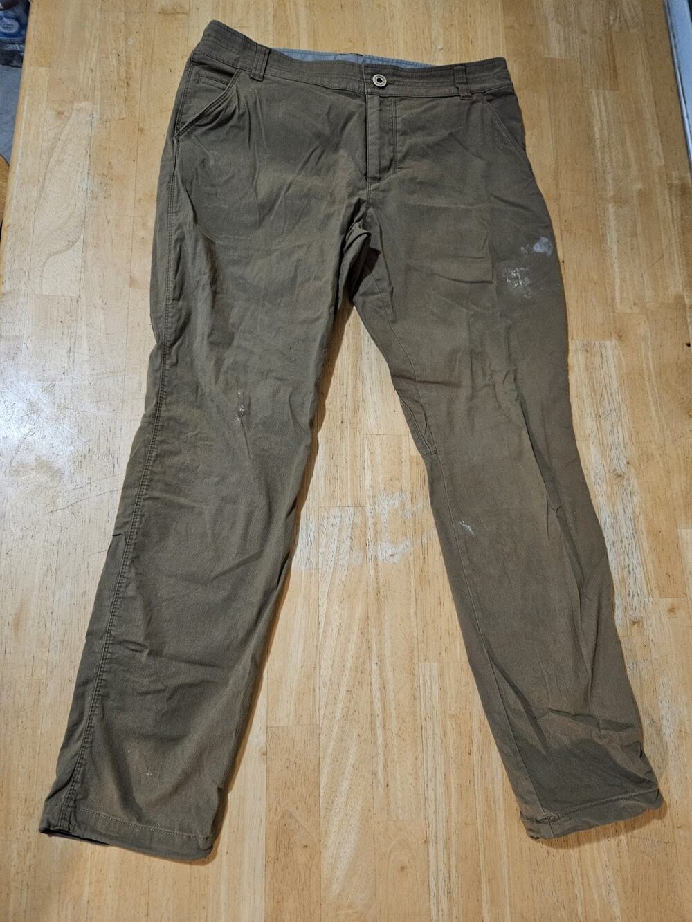 KUHL Men's Rydr Hiking Utility Pants 32x30 Brown Canvas Work Pants Flawed